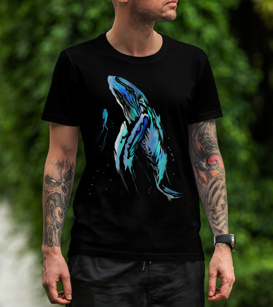 Scuba Diver And Humpback Whale Ocean Adventure T-Shirt