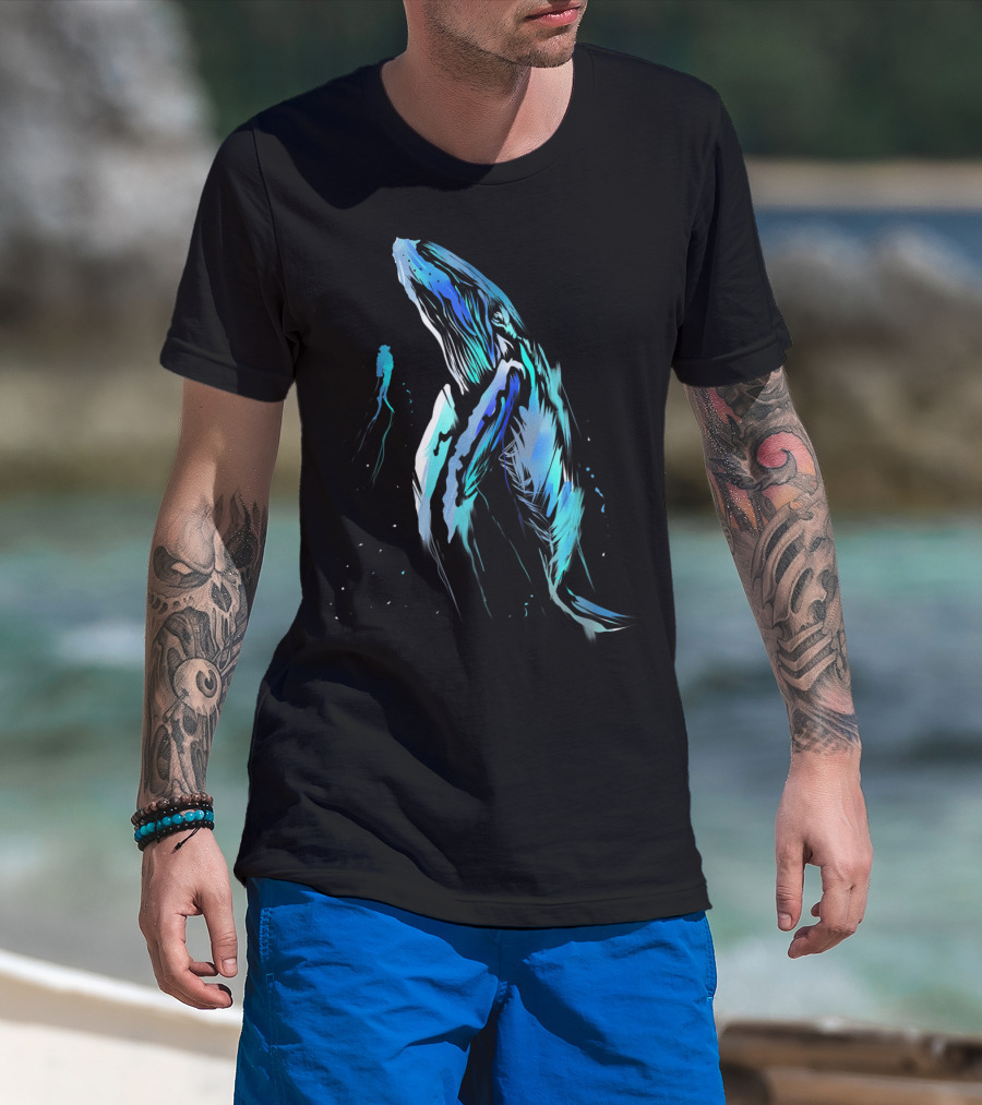 Scuba Diver And Humpback Whale Ocean Adventure T-Shirt