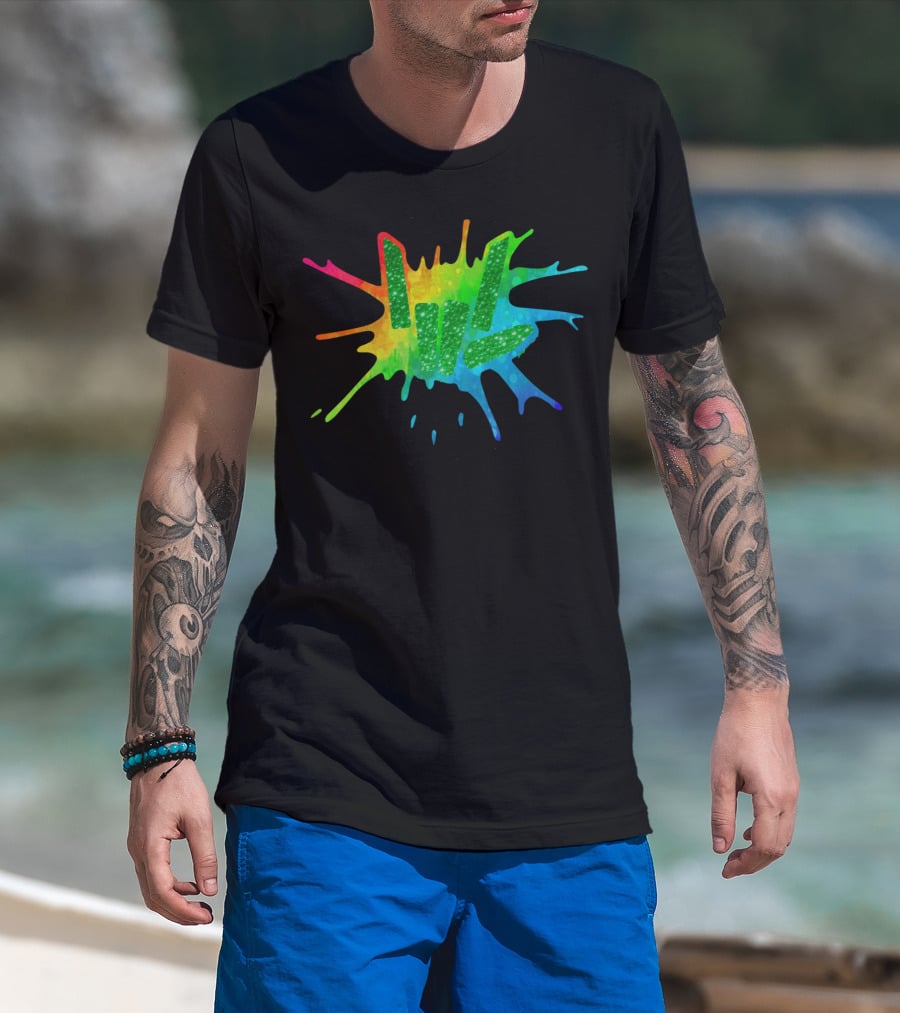 Love Youth And Beautiful Rainbow Paint Splash T-Shirt