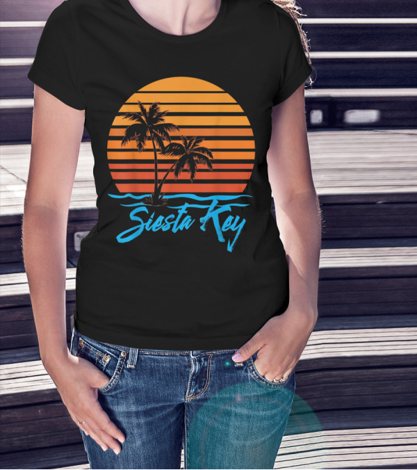 Siesta Key Sunset Palm Trees Beach Vacation T-Shirt