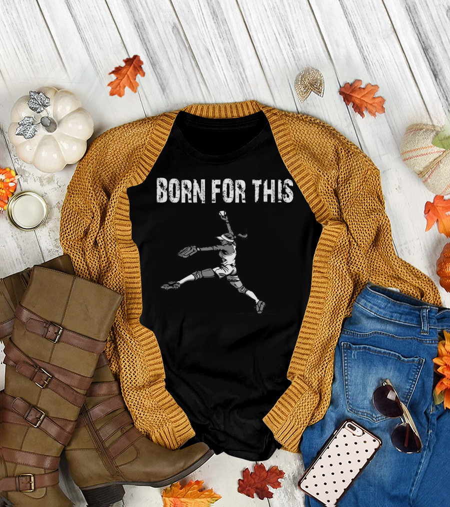 Born for This Softball Pitcher Girls T-Shirt