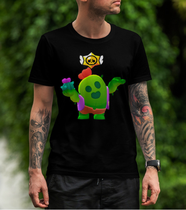 Spike Star Power Brawl Cactus Character T-Shirt