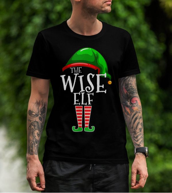 The Wise Elf Green Hat Red Striped Legs Family Matching Group T-Shirt