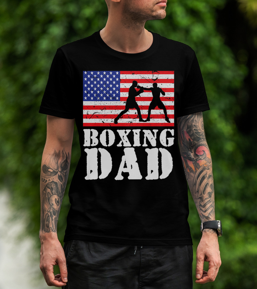 American Flag Boxing Dad T-Shirt