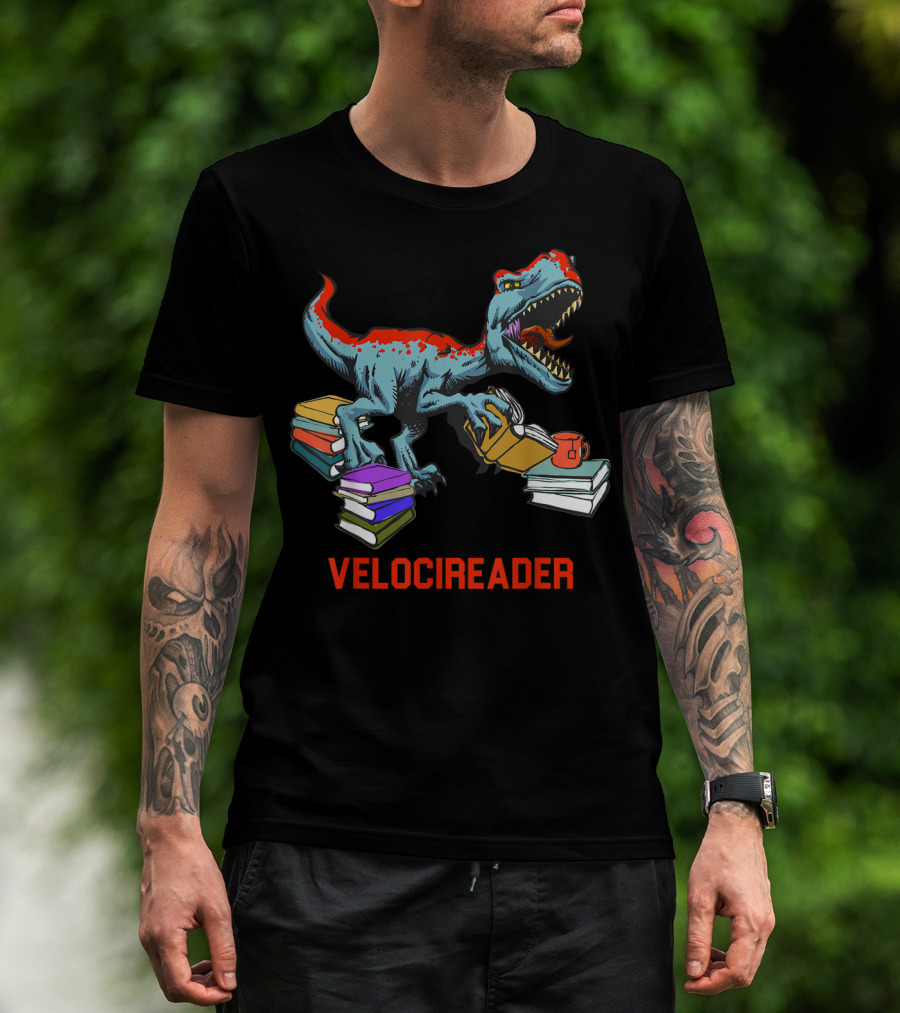 Velocireader Velociraptor Surrounded By Books And Coffee Mug T-Shirt