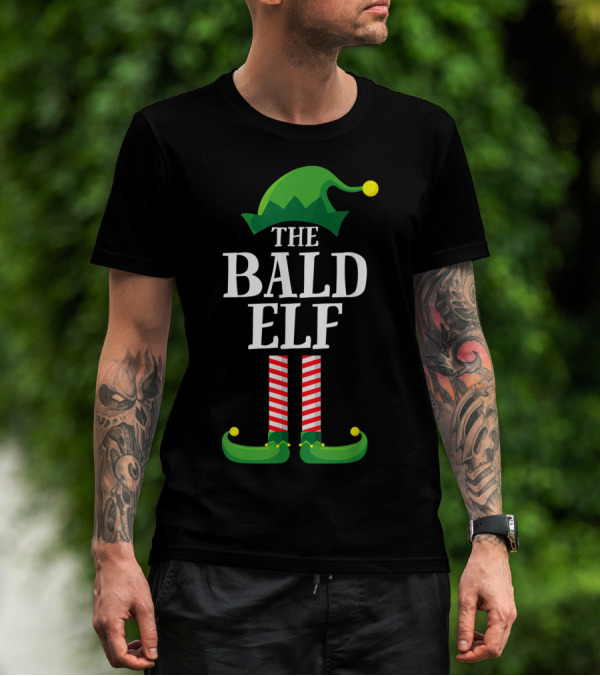 The Bald Elf Matching Family Christmas Party T-Shirt