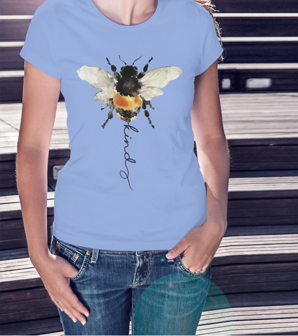 Be Kind Bee Kind Watercolor Bee T-Shirt