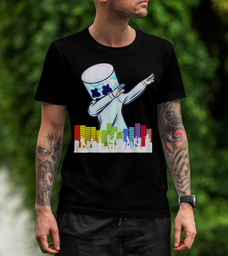 Buy All I Want For Christmas Is Marshmallow With Dancing DJ And Colorful Sound Bars T-Shirt
