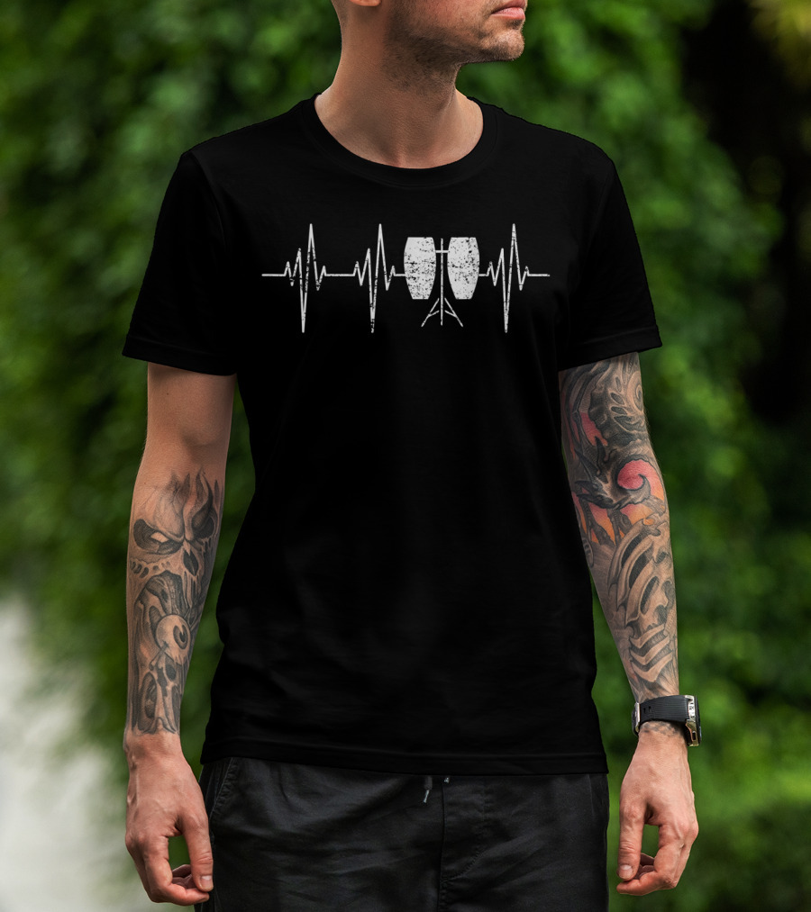 Conga Drum Heartbeat Pulse EKG Rhythm T-Shirt