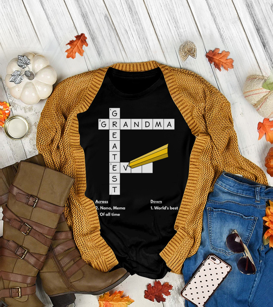 World's Best Crossword Puzzle Greatest Grandma Nana Mema Of All Time T-Shirt