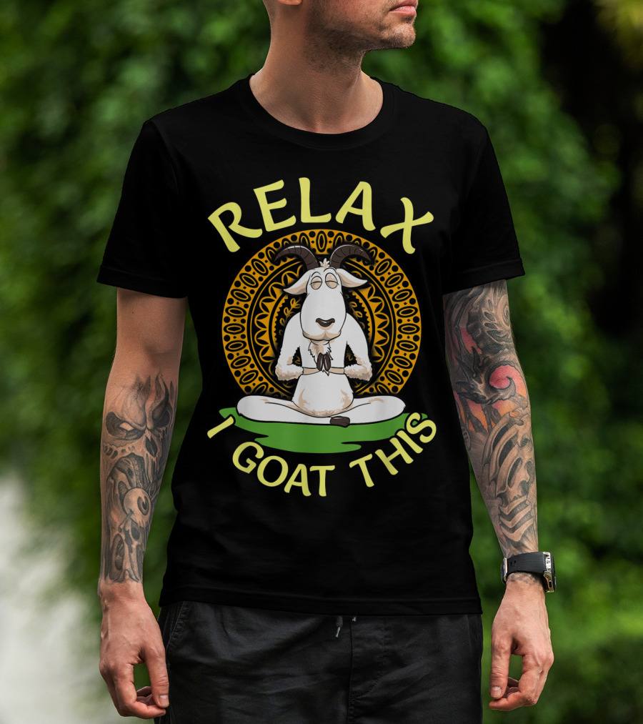 RELAX I GOAT THIS Cute Namaste Goat In Relaxed Yoga Pose T-Shirt