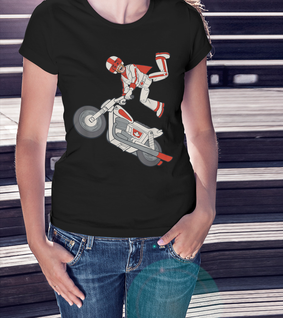 Disney Pixar Toy Story 4 Duke Caboom Canadian Motorcycle Stunt Rider T-Shirt