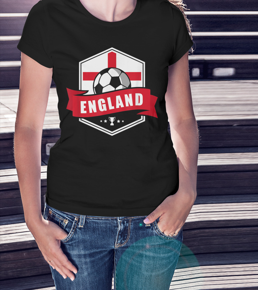 England Soccer Team Flag Ball Trophy Icon England T-Shirt