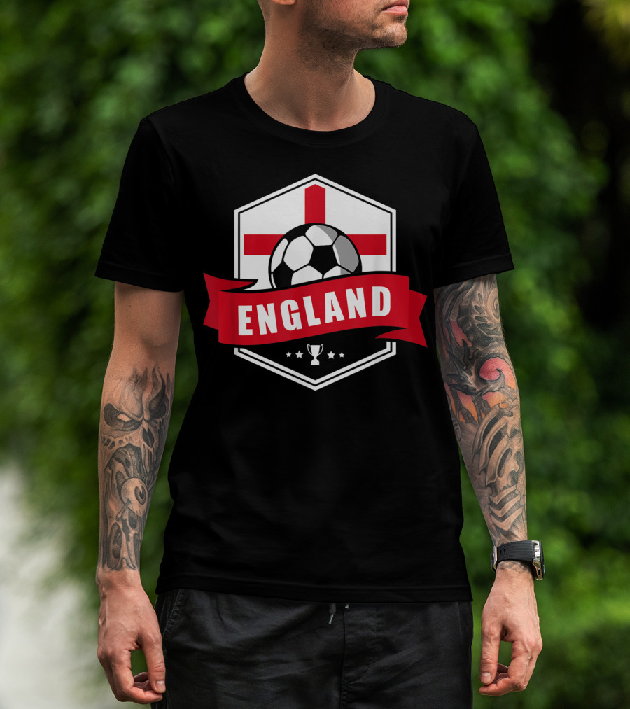 England Soccer Team Flag Ball Trophy Icon England T-Shirt