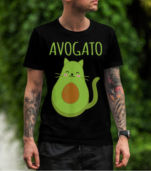 Avogato Funny Cat Avocado Kawaii T-Shirt