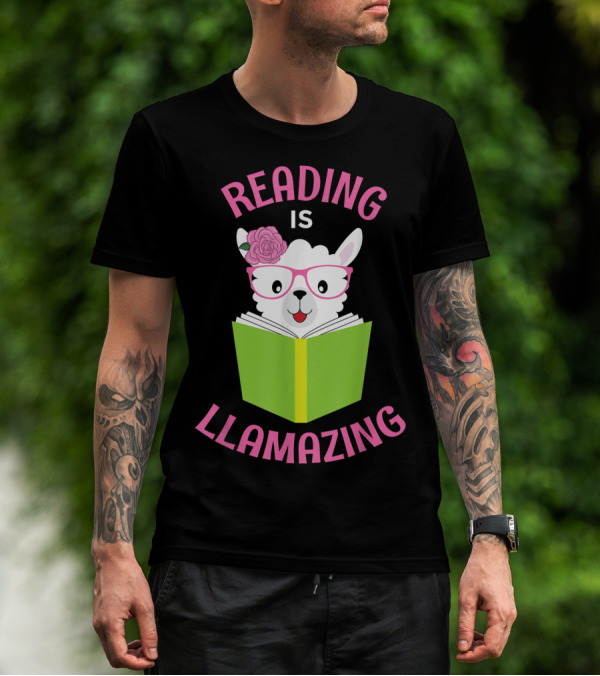 Reading Is Llamazing Funny Llama Librarian Read T-Shirt