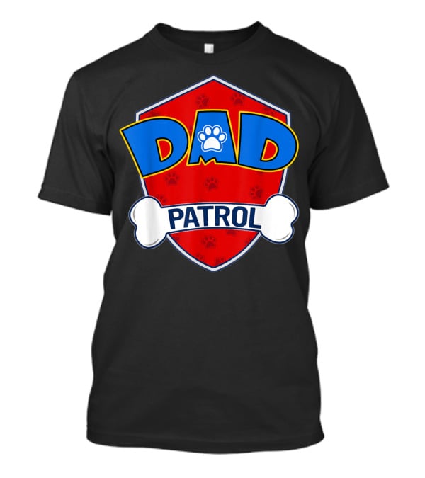 Dad Patrol Paw Print Shield T-Shirt