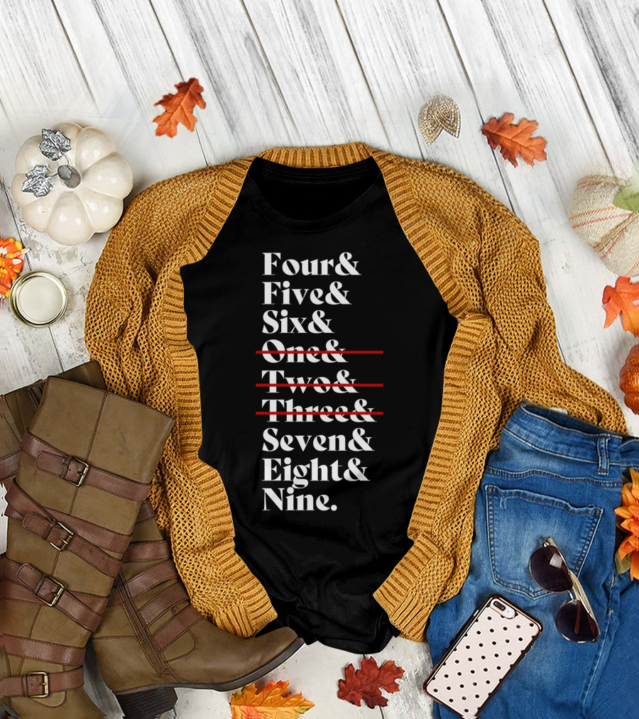 Four Five Six Seven Eight Nine Episode Numbers Classic Ampersand Strikethrough One Two Three T-Shirt