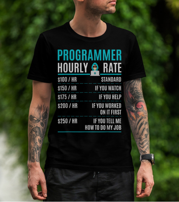 Programmer Hourly Rate Standard If You Watch Helped Worked On It First Tell Me How To Do My Job T-Shirt