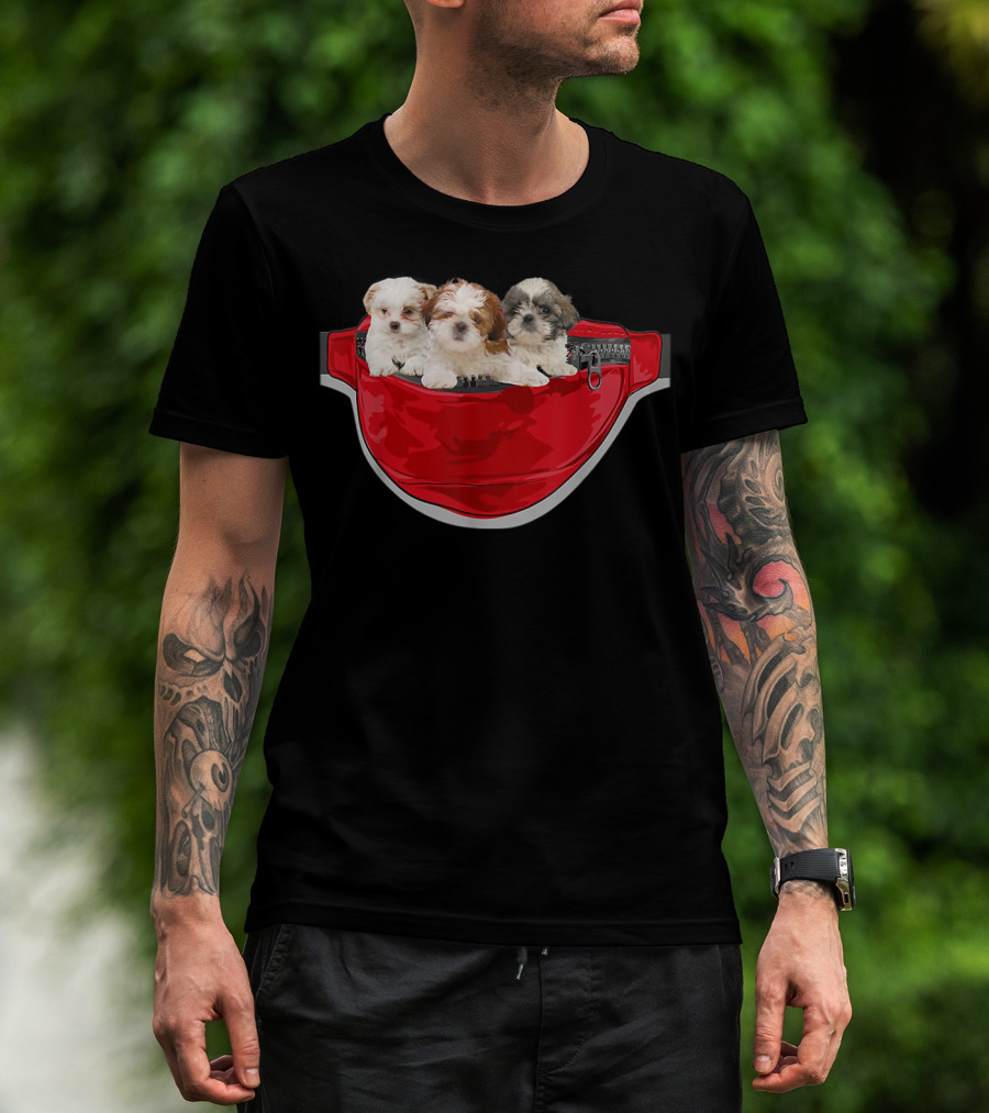 Funny Shih Tzu Dog Pocket Waist Pack Lover T-Shirt