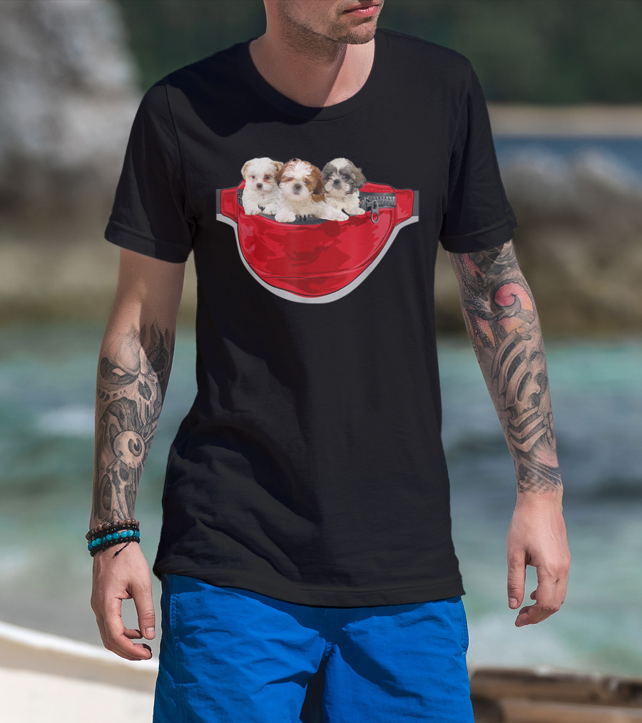 Funny Shih Tzu Dog Pocket Waist Pack Lover T-Shirt
