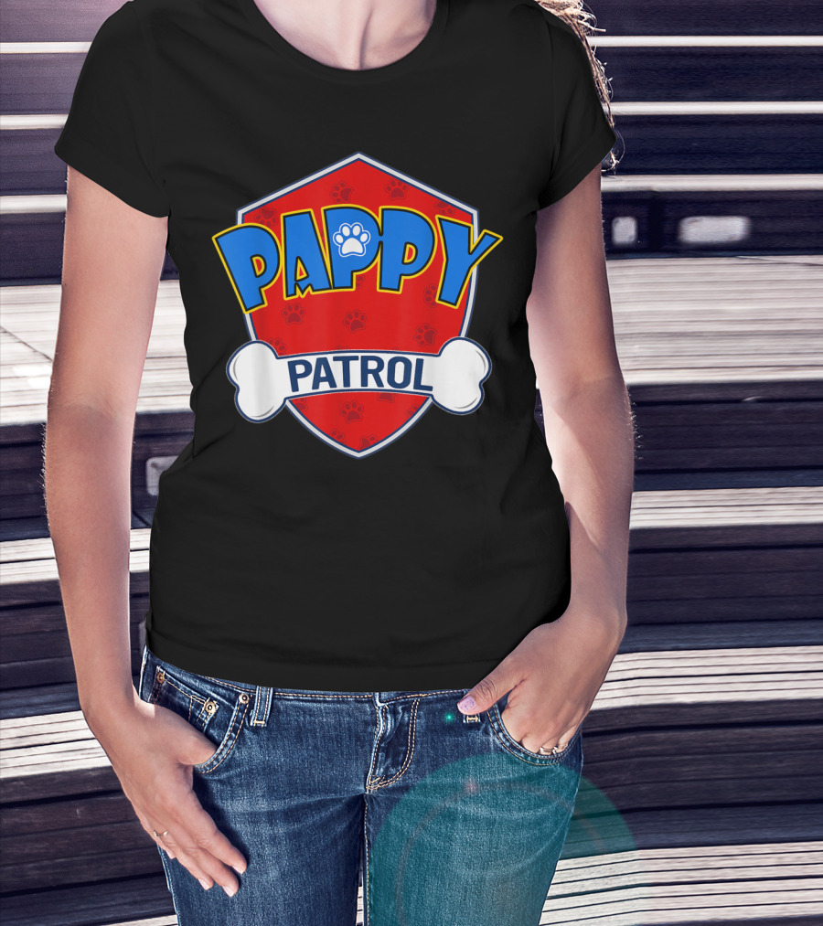 Pappy Patrol Paw Shield With Bone Badge T-Shirt