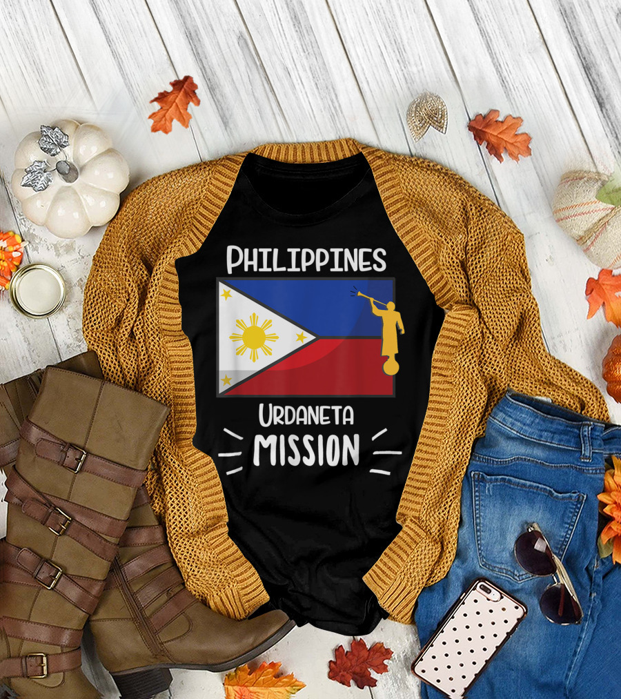 Philippines Urdaneta Mission Mormon LDS Flag and Moroni T-Shirt