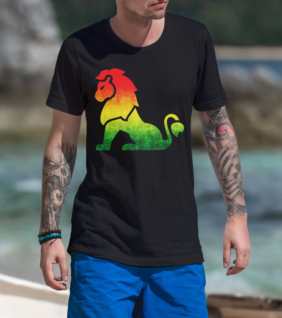 Rasta Flag Reggae Lion Jamaica T-Shirt