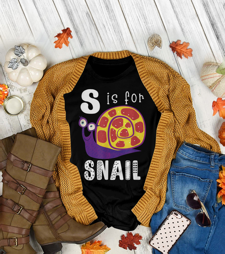 S Is for Snail Alphabet Letter Insect T-Shirt