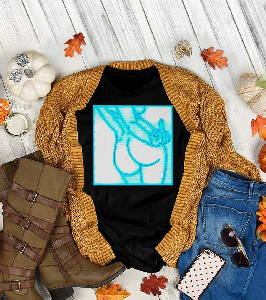 The Finger Middle Gesture Neon Outline T-Shirt