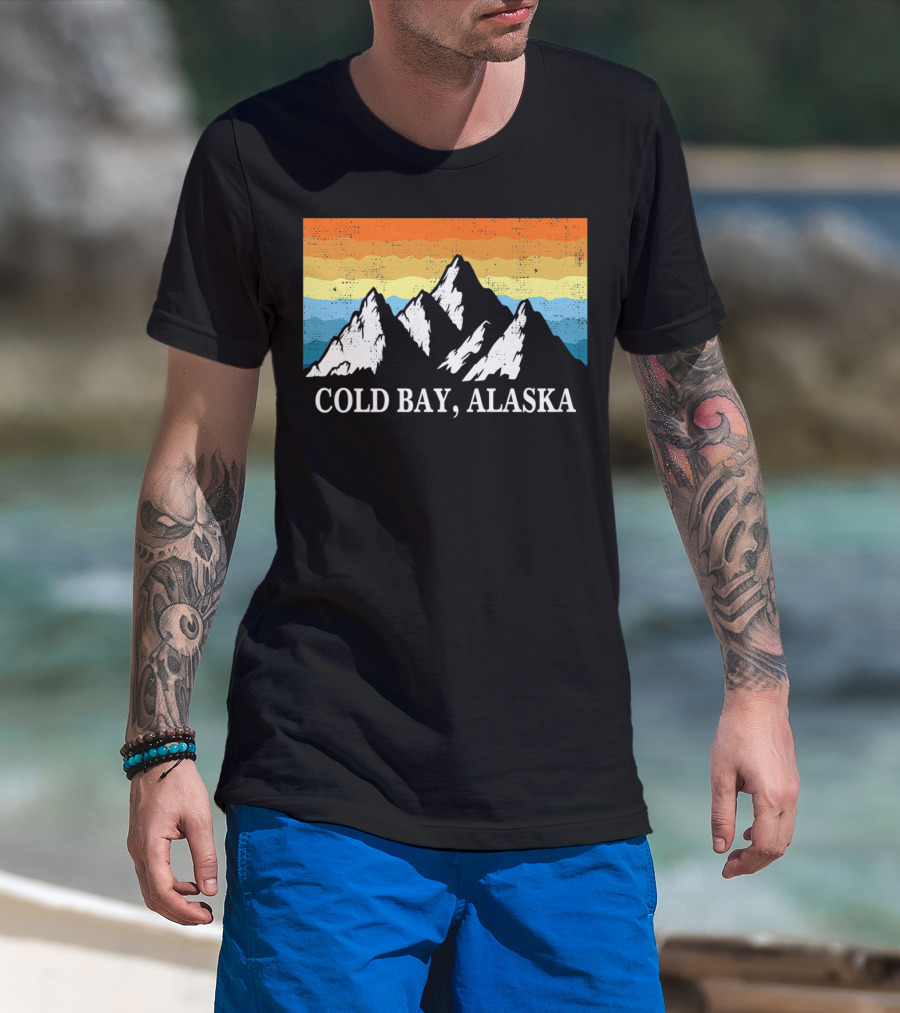 Cold Bay Alaska Retro Mountain Hiking Adventure T-Shirt