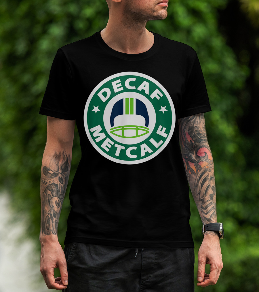 Decaf Metcalf Seahawks Helmet T-Shirt