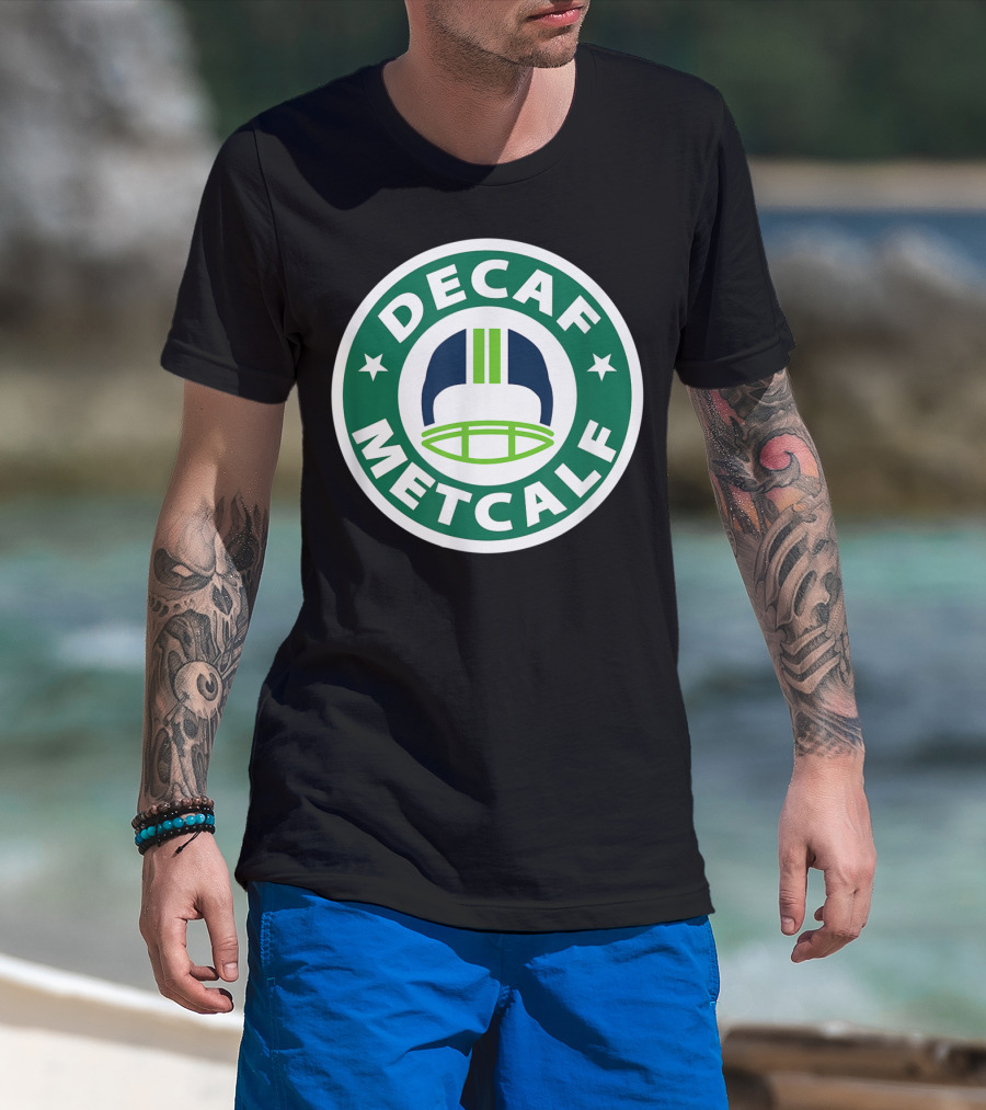 Decaf Metcalf Seahawks Helmet T-Shirt