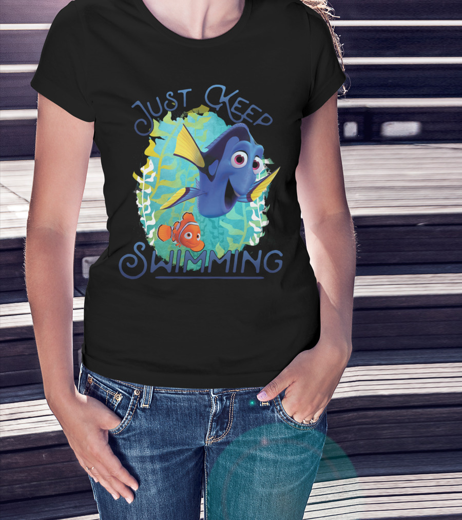 Disney Pixar Finding Dory Just Keep Swimming Dory And Nemo Ocean Adventure T-Shirt