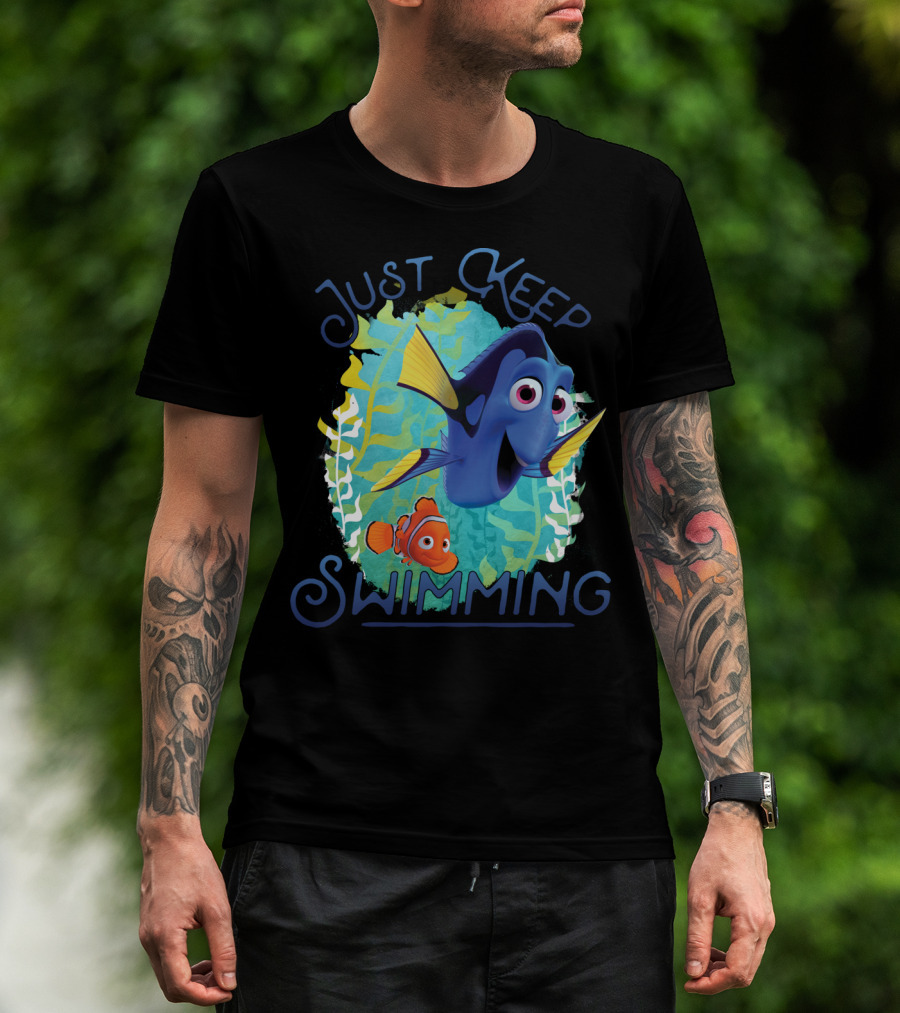 Disney Pixar Finding Dory Just Keep Swimming Dory And Nemo Ocean Adventure T-Shirt