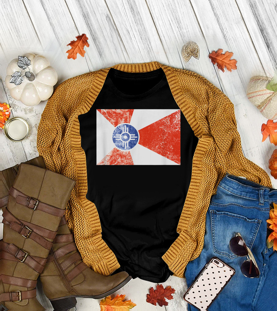 Distressed Vintage Wichita Flag T-Shirt