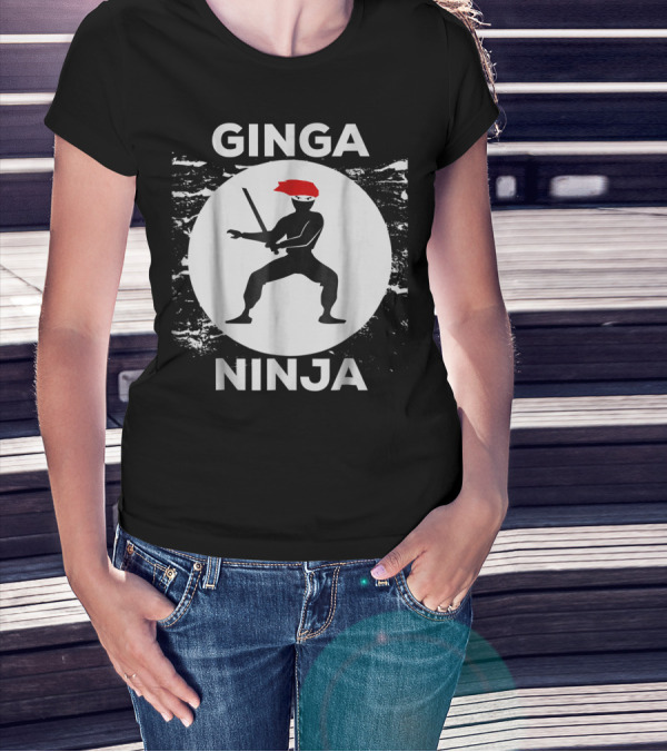Ginga Ninja Funny Redhead Ninja Humor Circle T-Shirt