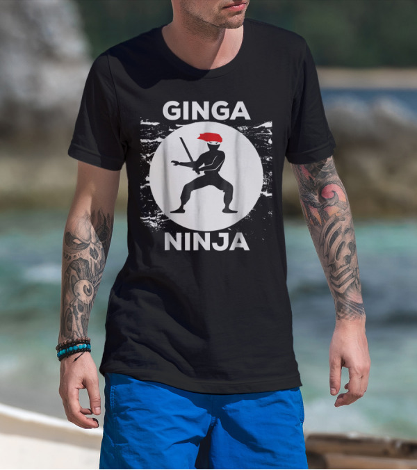 Ginga Ninja Funny Redhead Ninja Humor Circle T-Shirt