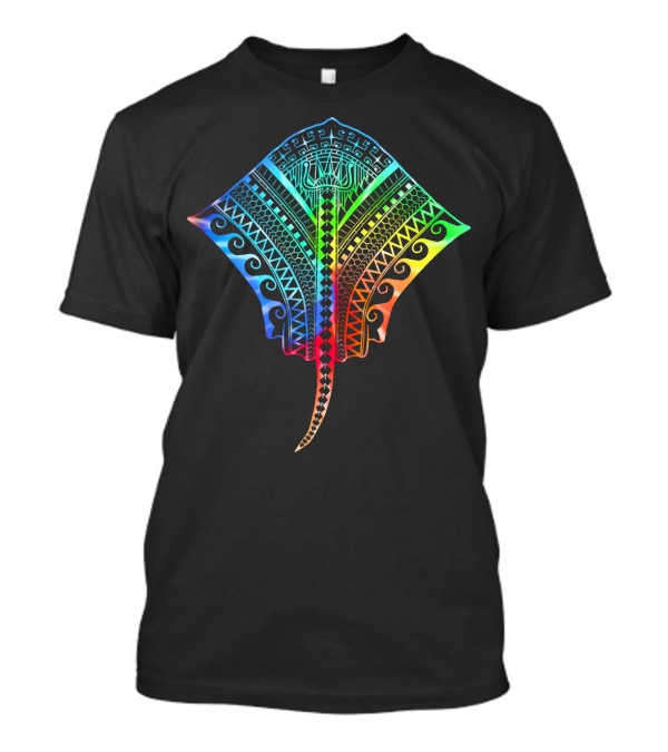 Hawaiian Tribal Tropical Stingray Pattern Beach T-Shirt