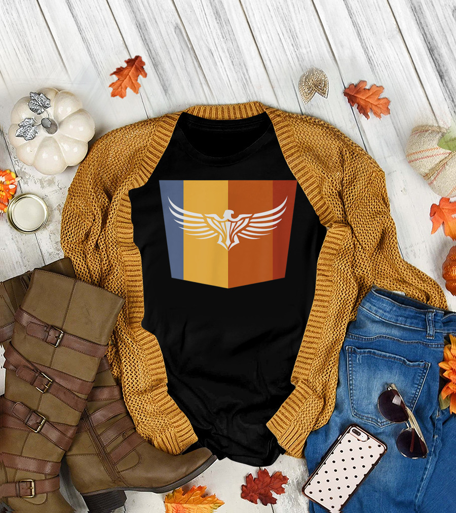 Falcon Great Eagle Winged Emblem with Tricolor Shield T-Shirt