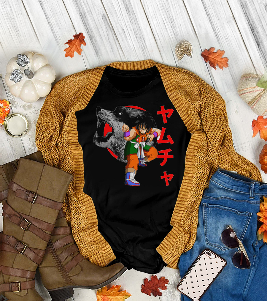 Yamcha Wolf Fang Fist Martial Arts Dragon Ball Z Japan Kanji T-Shirt