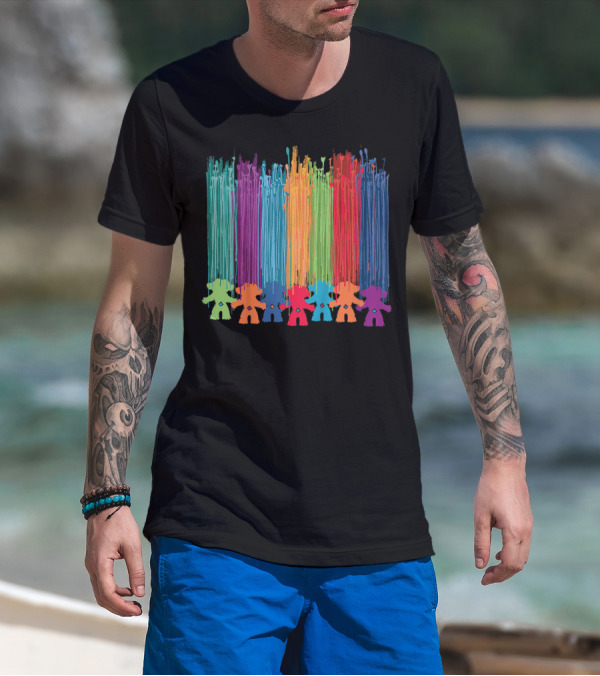 Kids Classic Trolls Rainbow Hair Paint Streaks T-Shirt