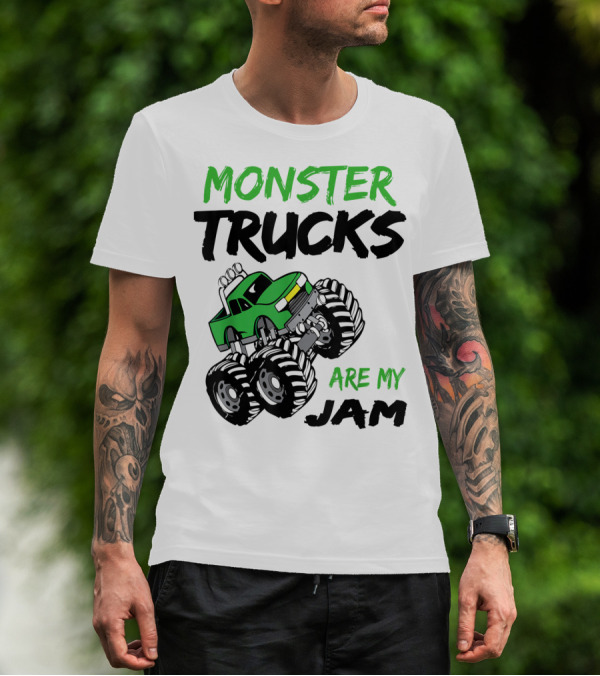 Monster Trucks Are My Jam Classic Green Racing Adventure T-Shirt
