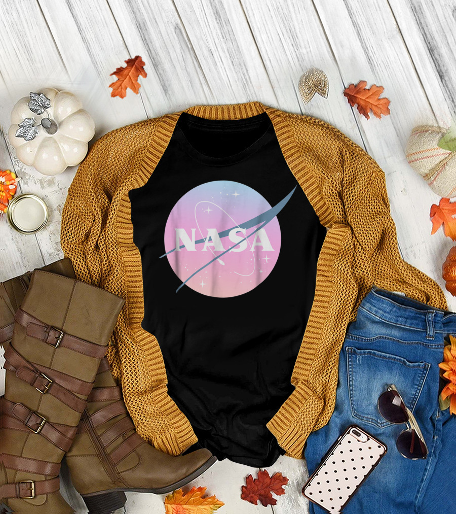 NASA Logo Pastel Rainbow Circle T-Shirt