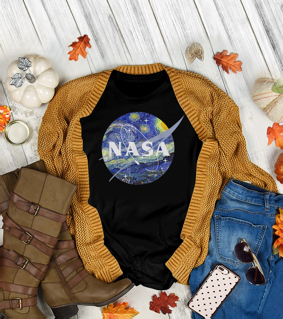 NASA Starry Night Classic Chevron Lovers T-Shirt