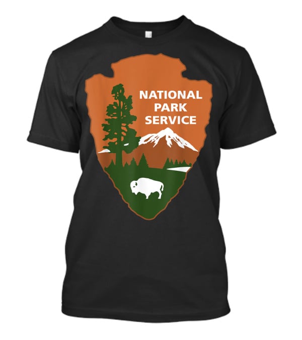 National Park Service Logo Badge With Mountain And Bison T-Shirt