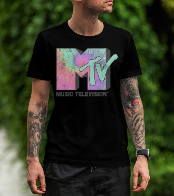MTV Music Television Neon Tie Dye T-Shirt