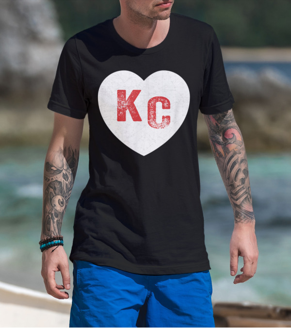 Vintage Red KC Heart Kansas City Love T-Shirt