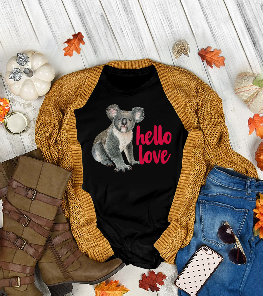 Hello Love Koala Bear For Animal Lover T-Shirt