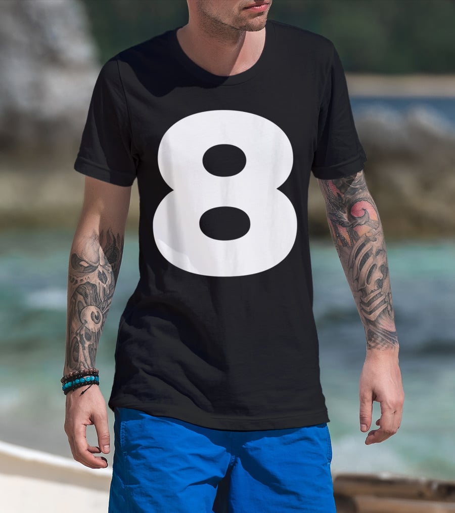 Number 8 Jersey Style Sport Team Fan Group T-Shirt